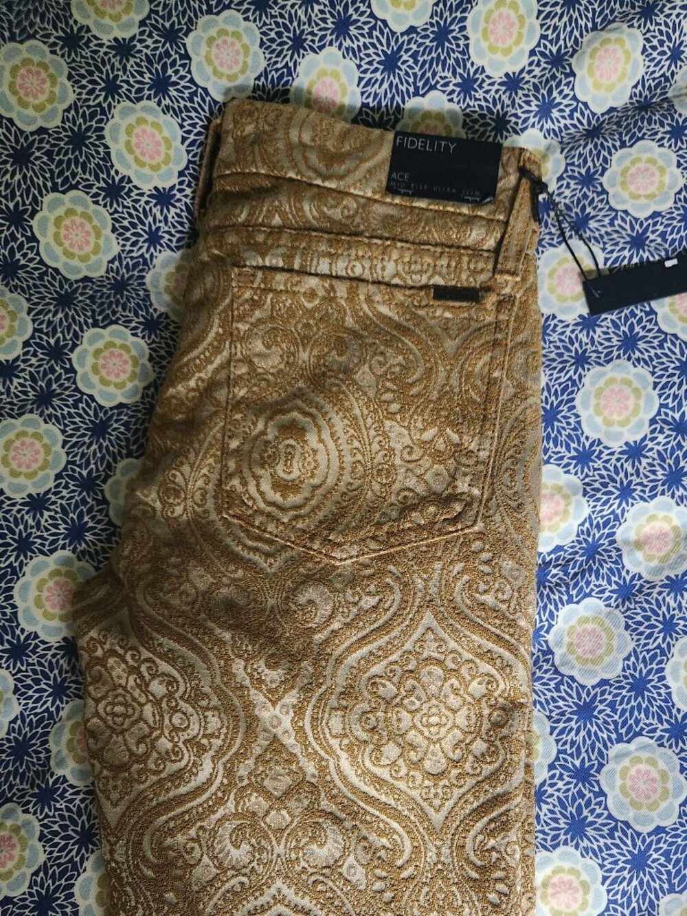 Fidelity Denim ACE Jeans - Venetian Brocade Maize - size 25
